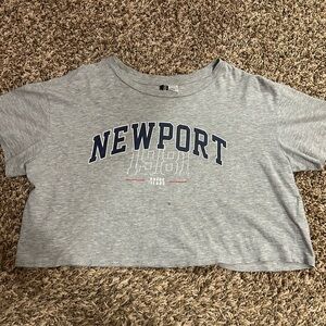 NEWPORT 1981 Grey Cropped Graphic Tee